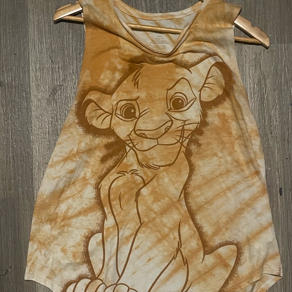 Kids Tan Lion Graphic Tank Top